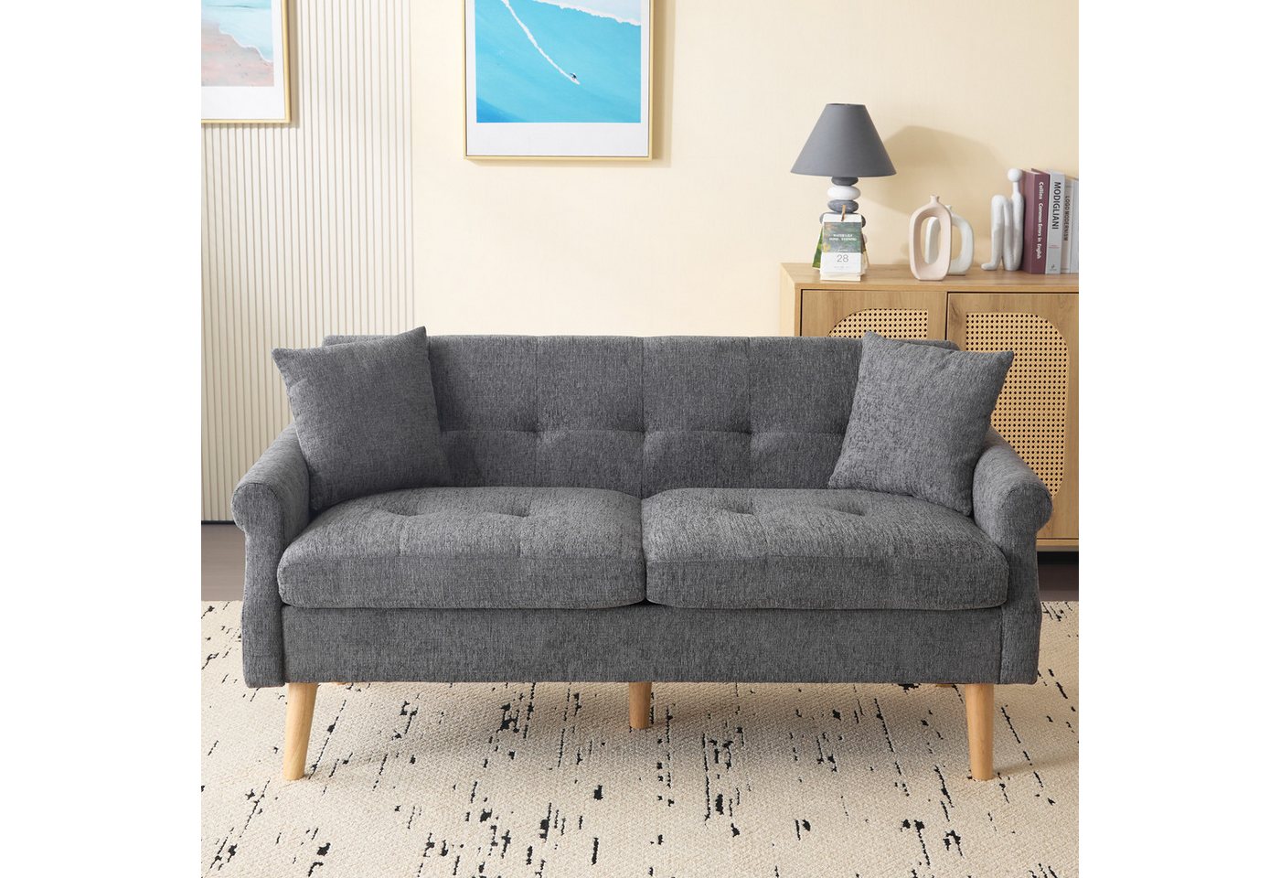 i@home 2-Sitzer Doppelsofa,Polstersofa,Sofa mit dicken Kissen,Modernes,Polstermöbel, Chenille-Stoff,geeignet für Wohnzimmer,Schlafzimmer,Wohnung usw, ergonomische Form i@home 2-Sitzer Doppelsofa,Polstersofa,Sofa mit dicken Kissen,Modernes,Polstermöbel, Chenille-Stoff,geeignet für Wohnzimmer,Schlafzimmer,Wohnung usw, ergonomische Form von i@home