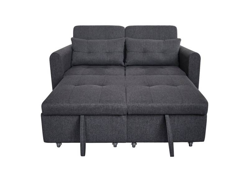 i@home Big-Sofa 3-in-1-Ausziehsofa mit verstellbarer Rückenlehne, 142*85*83cm, USB, Armlehnentaschen und Kissen, Geeignet für Wohnzimmer, Schlafzimmer, In 3 Winkeln verstellbare Ruckenlehne, Grau von i@home