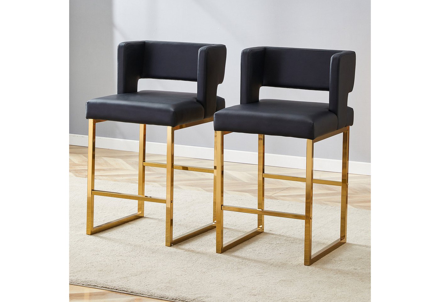 i@home Bistrostuhl 2-Pack-Barstühle im nordischen Stil mit modernem quadratischem Design (2er-Set), Leicht zu reinigen von i@home