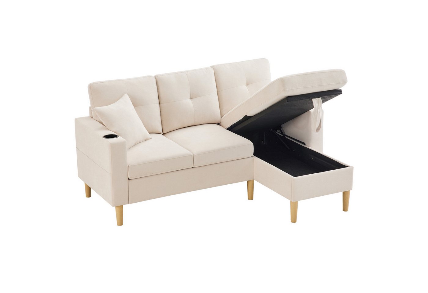 i@home Ecksofa L-förmiges modernes Sofa, 3-Sitzer-Sofa, mit Chaiselongue,Hellgrau/Dunkelgrau/weiß i@home Ecksofa L-förmiges modernes Sofa, 3-Sitzer-Sofa, mit Chaiselongue,Hellgrau/Dunkelgrau/weiß von i@home