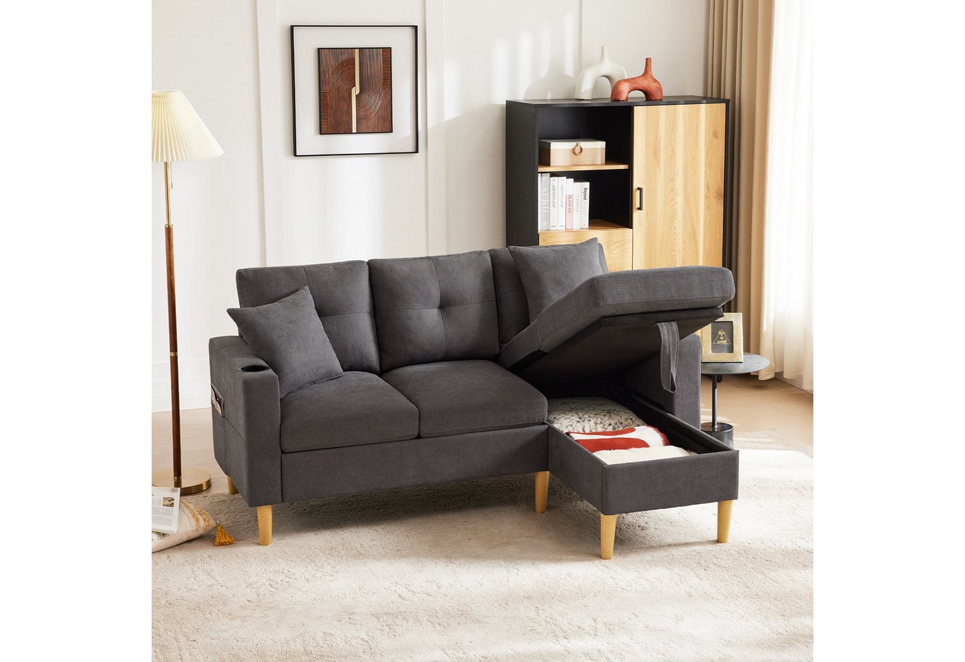 i@home Ecksofa L-förmiges modernes Sofa, 3-Sitzer-Sofa mit Chaiselongue, Stauraum, L-förmiges Schlafsofa mit integriertem Stauraum i@home Ecksofa L-förmiges modernes Sofa, 3-Sitzer-Sofa mit Chaiselongue, Stauraum, L-förmiges Schlafsofa mit integriertem Stauraum von i@home