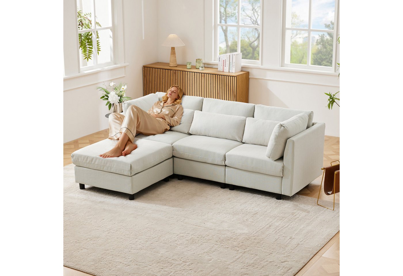 i@home Ecksofa Loungesofa Modulsofa mit Hocker,3–4 Sitzer,L-Form,hoher Komfort&Kissen, Set 13 Teile, mit Relaxfunktion i@home Ecksofa Loungesofa Modulsofa mit Hocker,3–4 Sitzer,L-Form,hoher Komfort&Kissen, Set 13 Teile, mit Relaxfunktion von i@home