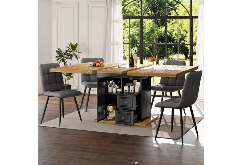 i@home Esstisch Ausziehbarer Küchetisch,110 x 80 x 75 cm (1 Stück), Ausziehbarer Tisch, 110-140 cm, bietet Platz für 4-6 Personen von i@home