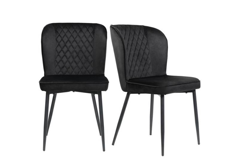 i@home Esszimmerstuhl Polsterstuhl, Stuhl (2 St), mit Rückenlehne, Sitzfläche aus Samt Gestell aus Metall von i@home