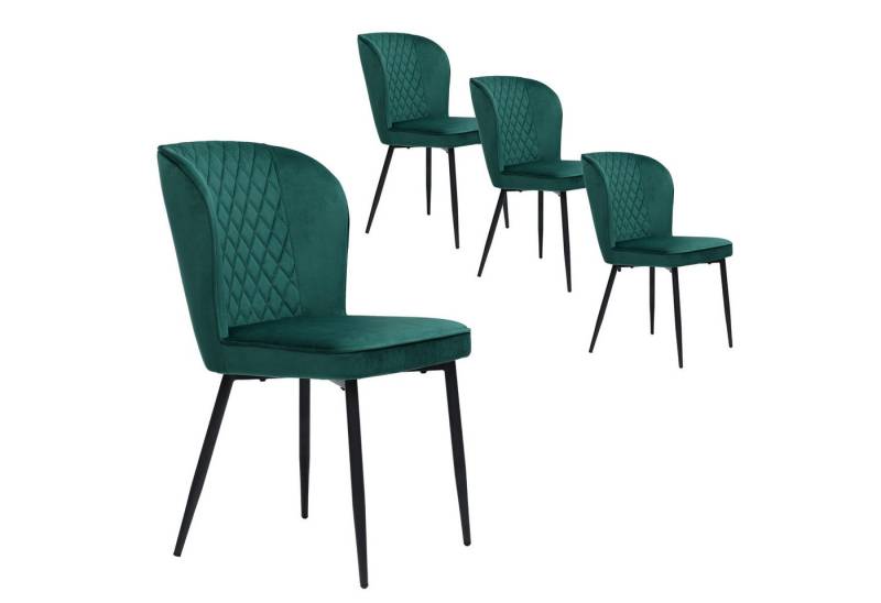 i@home Esszimmerstuhl Polsterstuhl, Stuhl (4 St), mit Rückenlehne, Sitzfläche aus Samt Gestell aus Metall von i@home