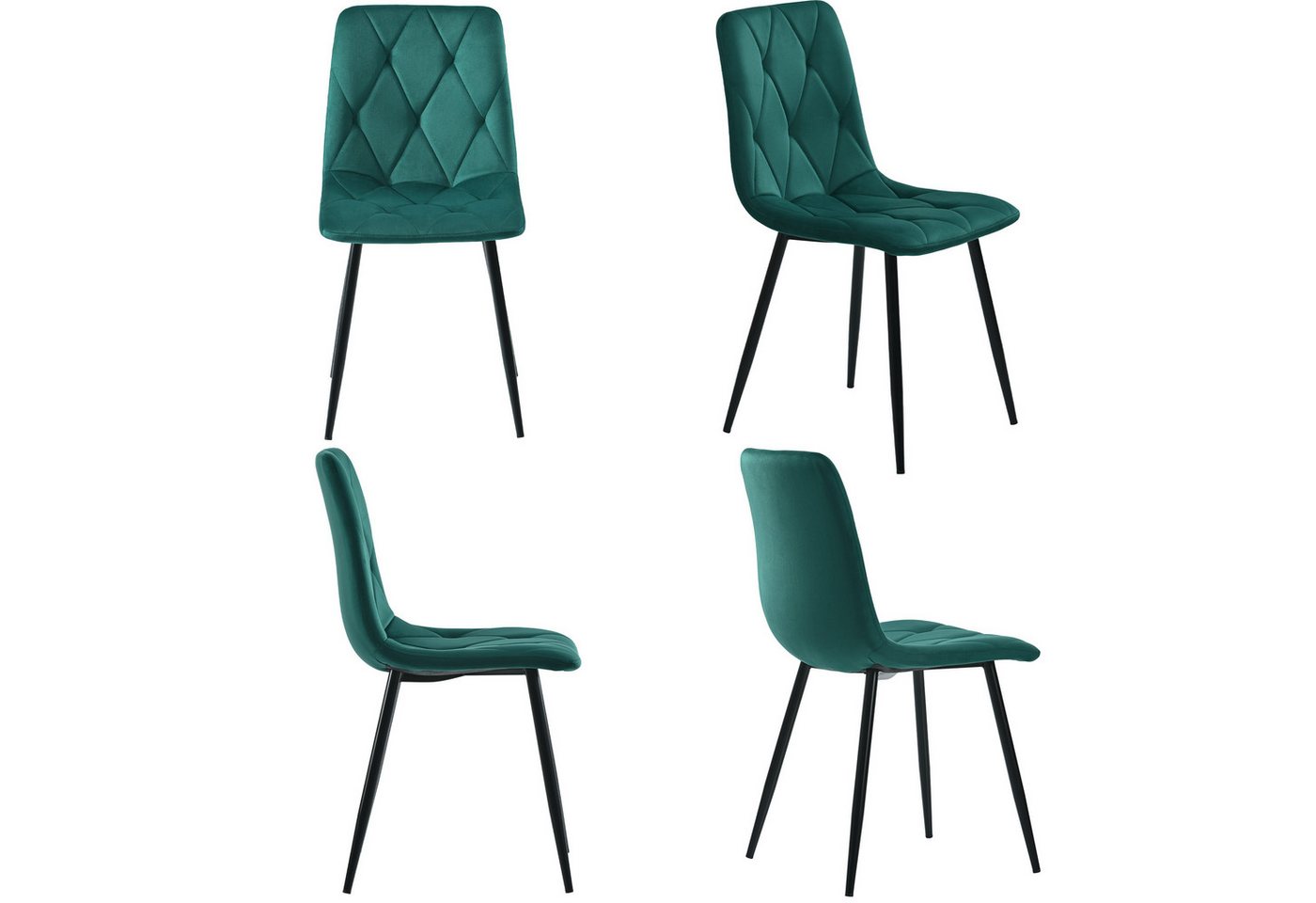 i@home Esszimmerstuhl gepolsterter Stuhl, Küchenstühle, mit Rückenlehne, Samt Metallrahmen Sitze, Metallbeine,43*46*86cm i@home Esszimmerstuhl gepolsterter Stuhl, Küchenstühle, mit Rückenlehne, Samt Metallrahmen Sitze, Metallbeine,43*46*86cm von i@home