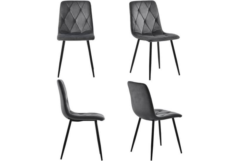 i@home Esszimmerstuhl gepolsterter Stuhl, Küchenstühle, mit Rückenlehne, Samt Metallrahmen Sitze, Metallbeine,43*46*86cm von i@home