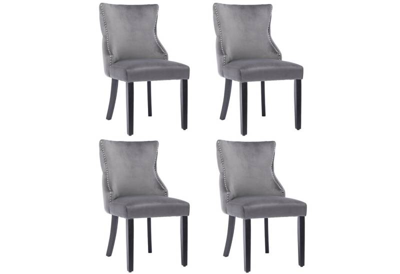 i@home Esszimmerstuhl mit Knopfsteppung, 2er - 6er Set, Gestell aus Massivholz, Samt (4 St), Bis 150 kg belastbar von i@home