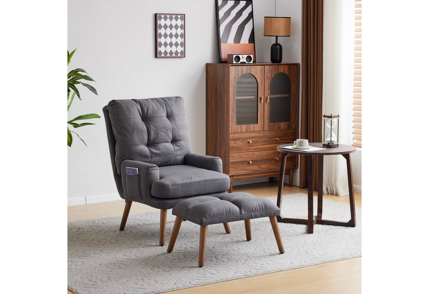 i@home Loungesessel Loungesessel mit Fußstütze, Rückenlehne 5-stufig verstellbar, neigbar (Einzelprodukt), Rückenlehne 5-stufig verstellbar von i@home