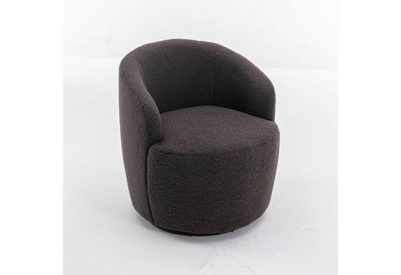 i@home Polsterstuhl Drehbarer Lounge-Sessel aus Teddy-Stoff, Gemütlicher Akzentstuhl im Fass-Design, 360° Rundfuß, gepolstert von i@home