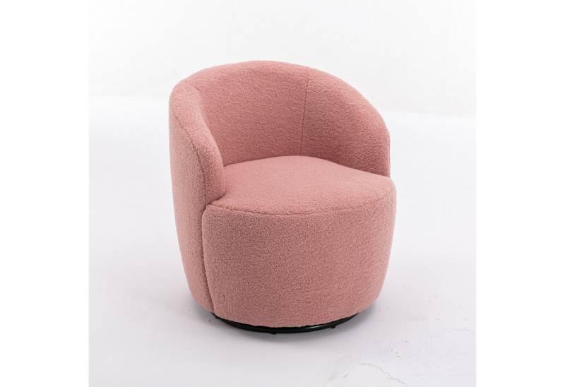 i@home Polsterstuhl Polsterstuhl Drehbarer Lounge-Sessel aus Teddy-Stoff, Gemütlicher Akzentstuhl im Fass-Design, 360° Rundfuß, gepolstert von i@home