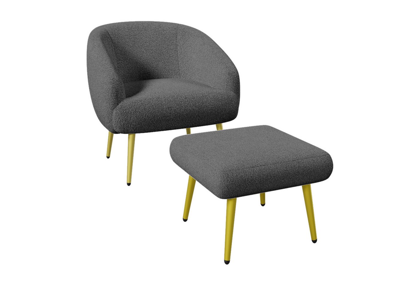 i@home Polsterstuhl Sherpa Polsterstuhl mit Fußhocker (2 St), Ergonomisches Design mit Rücken- und Fußstütze von i@home