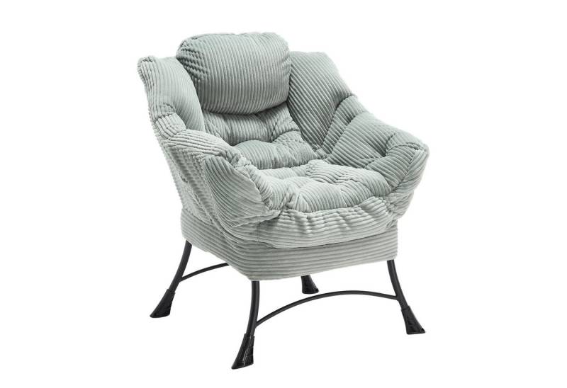 i@home Relaxsessel mit Hocker (Relaxsessel inkl. Hocker), mit Armlehnen und einer Seitentasche, grau von i@home