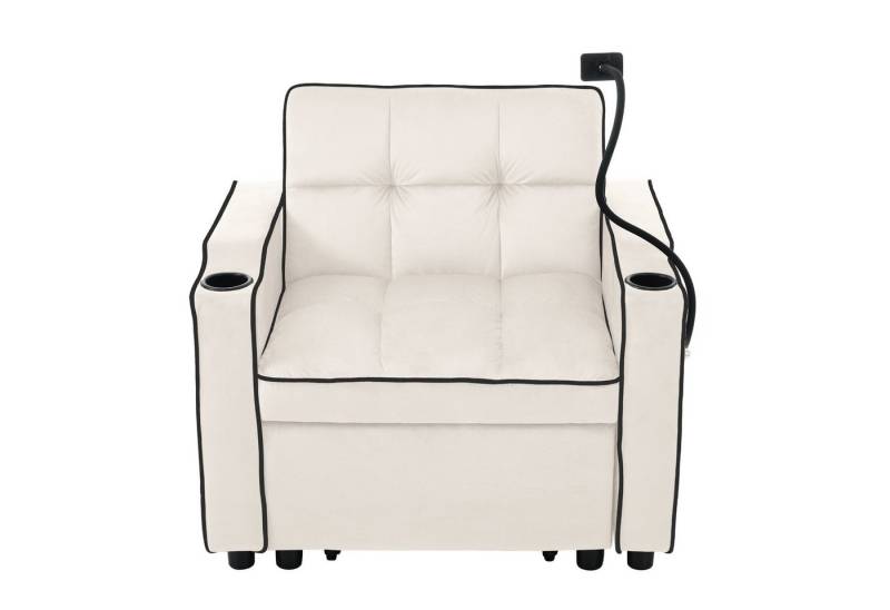 i@home Schlafsofa 3-in-1 Einzel-Schlafsofa,Sofa-Liegestuhl, Schlafstuhl, Sessel, Packung set, ausziehebar,mit Getränkehaltern und Handyhalter,83*167*76cm von i@home