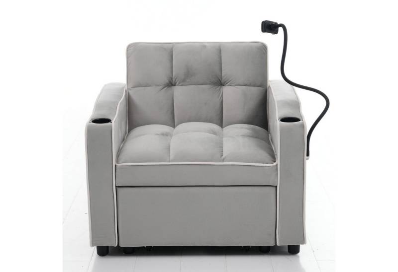 i@home Schlafsofa 3-in-1 Einzel-Schlafsofa,Sofa-Liegestuhl, Schlafstuhl, Sessel, Packung set, ausziehebar,mit Getränkehaltern und Handyhalter,83*167*76cm von i@home