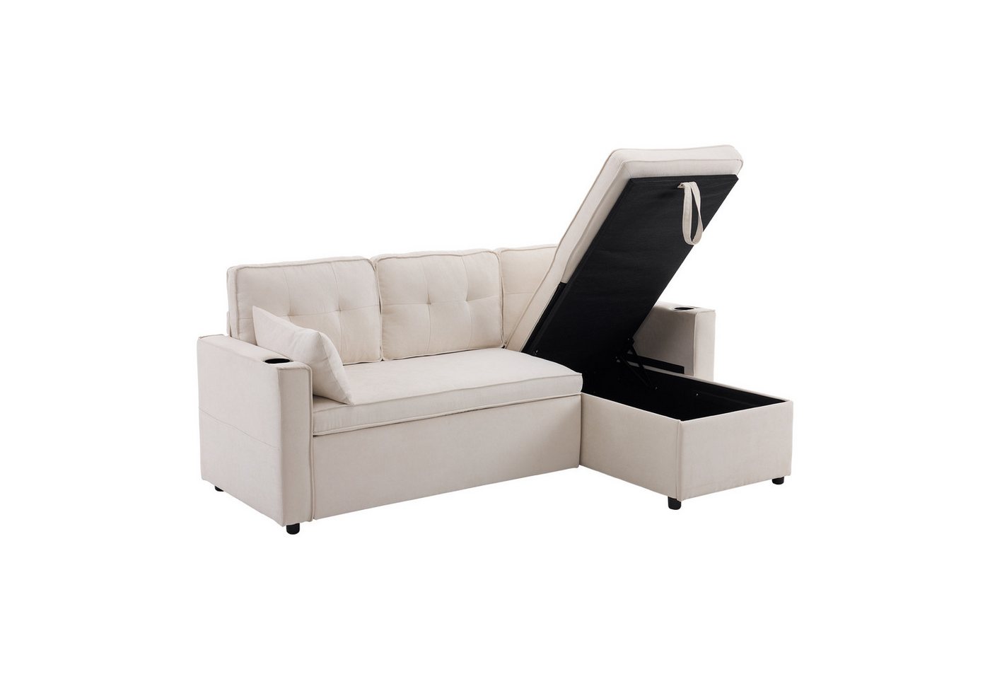 i@home Schlafsofa L-förmiges Sofa, mit Stauraum, mit Getränkehalter,grau/beige i@home Schlafsofa L-förmiges Sofa, mit Stauraum, mit Getränkehalter,grau/beige von i@home