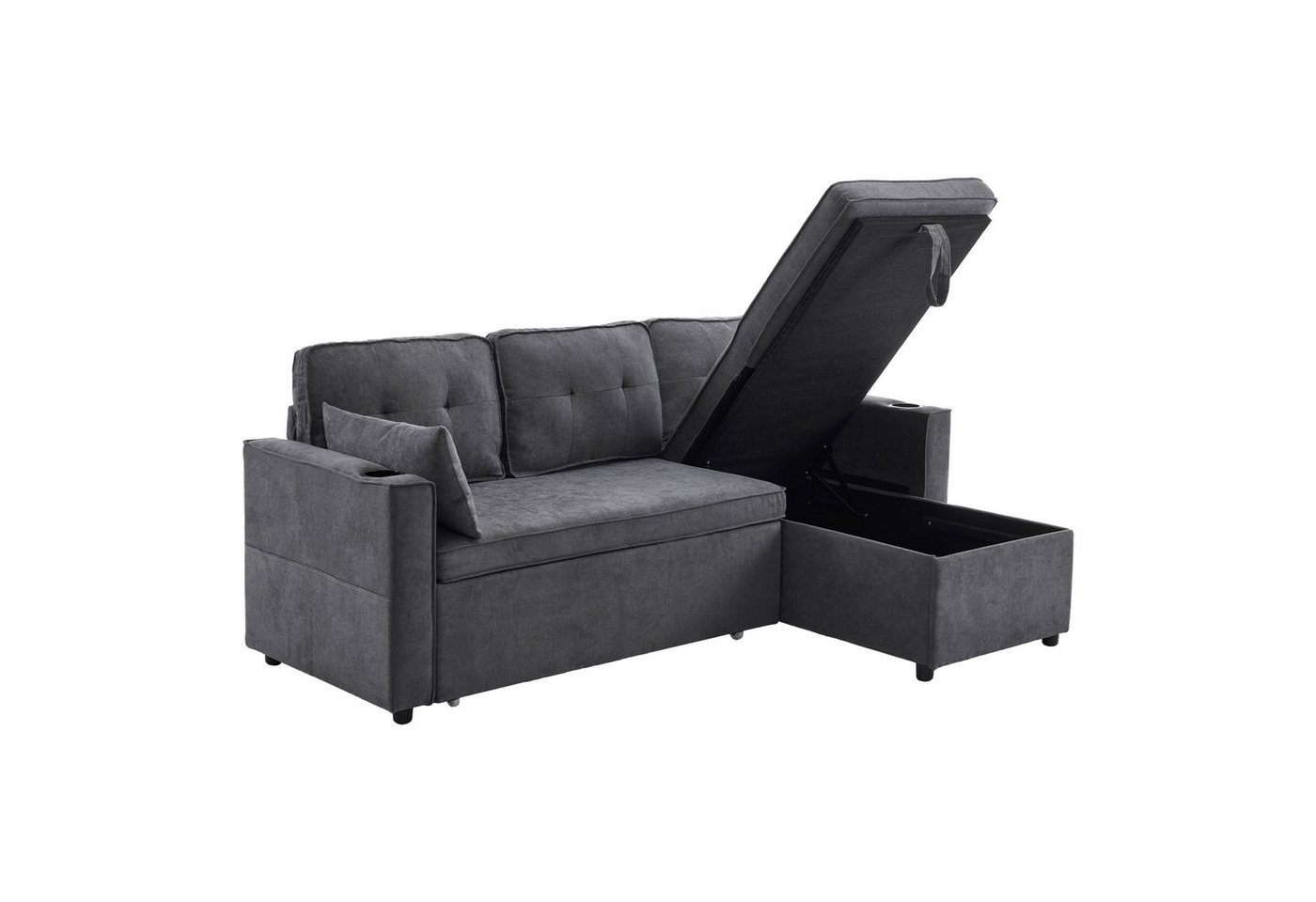 i@home Schlafsofa L-förmiges Sofa, mit Stauraum, mit Getränkehalter,grau/beige i@home Schlafsofa L-förmiges Sofa, mit Stauraum, mit Getränkehalter,grau/beige von i@home