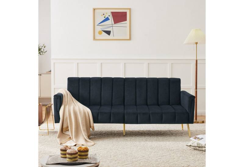 i@home Schlafsofa Modernes klappbares Schlafsofa,Schlafsofa mit Hilfsfüßen,Samtstoff, mit Schlaffunktion, geeignet für Wohnzimmer, Schlafzimmer, Heimkino, Gästezimmer., Verstellbare Rückenlehne und Armlehnen, multifunktional, samtbezogen von i@home