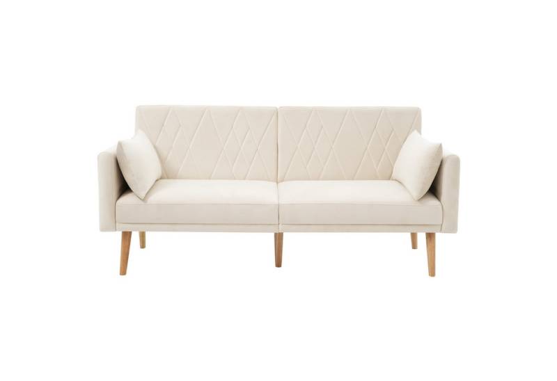 i@home Schlafsofa Zweisitzer-Sofa mit Schlaffunktion, Schlafsofa aus Samtstoff, weiß/schwarz/grau von i@home