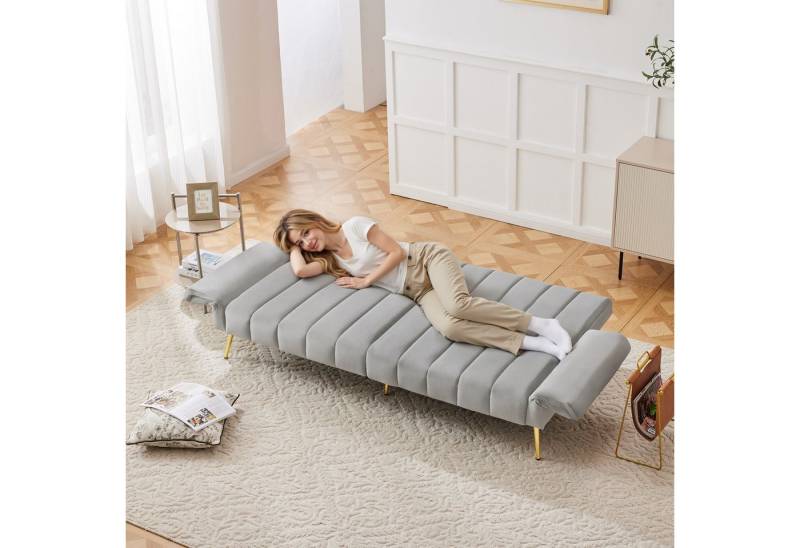 i@home Schlafsofa klappbares Schlafsofa mit Hilfsfüßen,Samtstoff,Schwarz/Beige/Grau, Multifunktionales Schlafsofa mit Samtbezug i@home Schlafsofa klappbares Schlafsofa mit Hilfsfüßen,Samtstoff,Schwarz/Beige/Grau, Multifunktionales Schlafsofa mit Samtbezug von i@home
