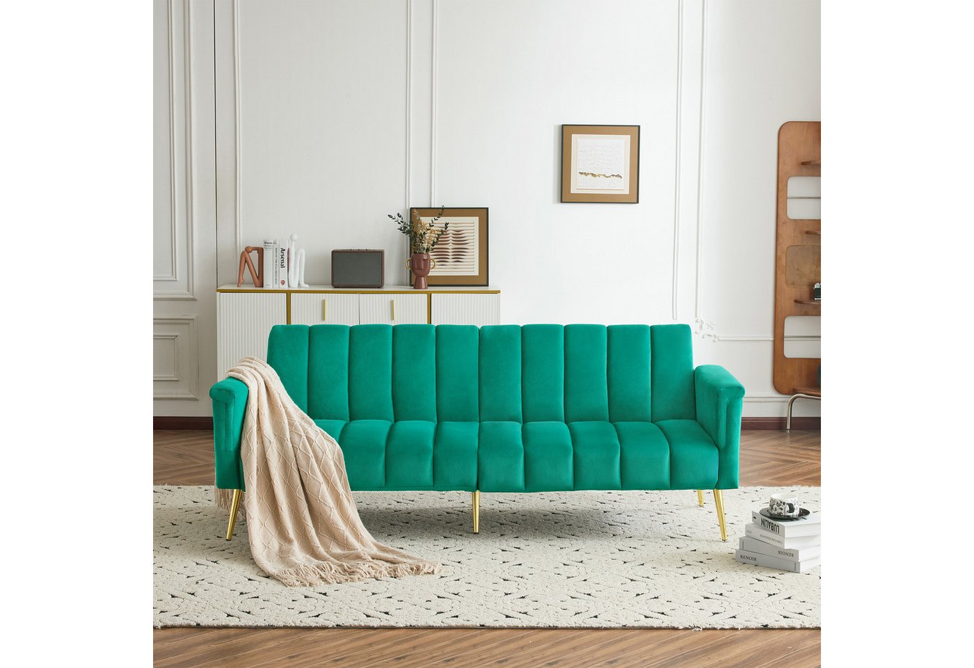 i@home Schlafsofa klappbares Sofa, Polstersofa, Schlafsofa mit Hilfsfüßen, mit Schlaffunktion, weiß/grau/schwarz/grün von i@home