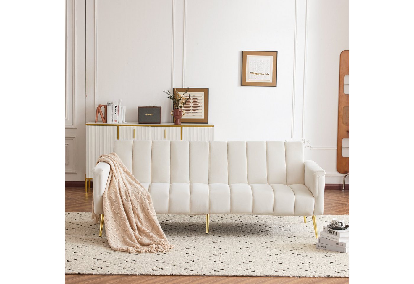 i@home Schlafsofa klappbares Sofa, Polstersofa, Schlafsofa mit Hilfsfüßen, mit Schlaffunktion, weiß/grau/schwarz i@home Schlafsofa klappbares Sofa, Polstersofa, Schlafsofa mit Hilfsfüßen, mit Schlaffunktion, weiß/grau/schwarz von i@home