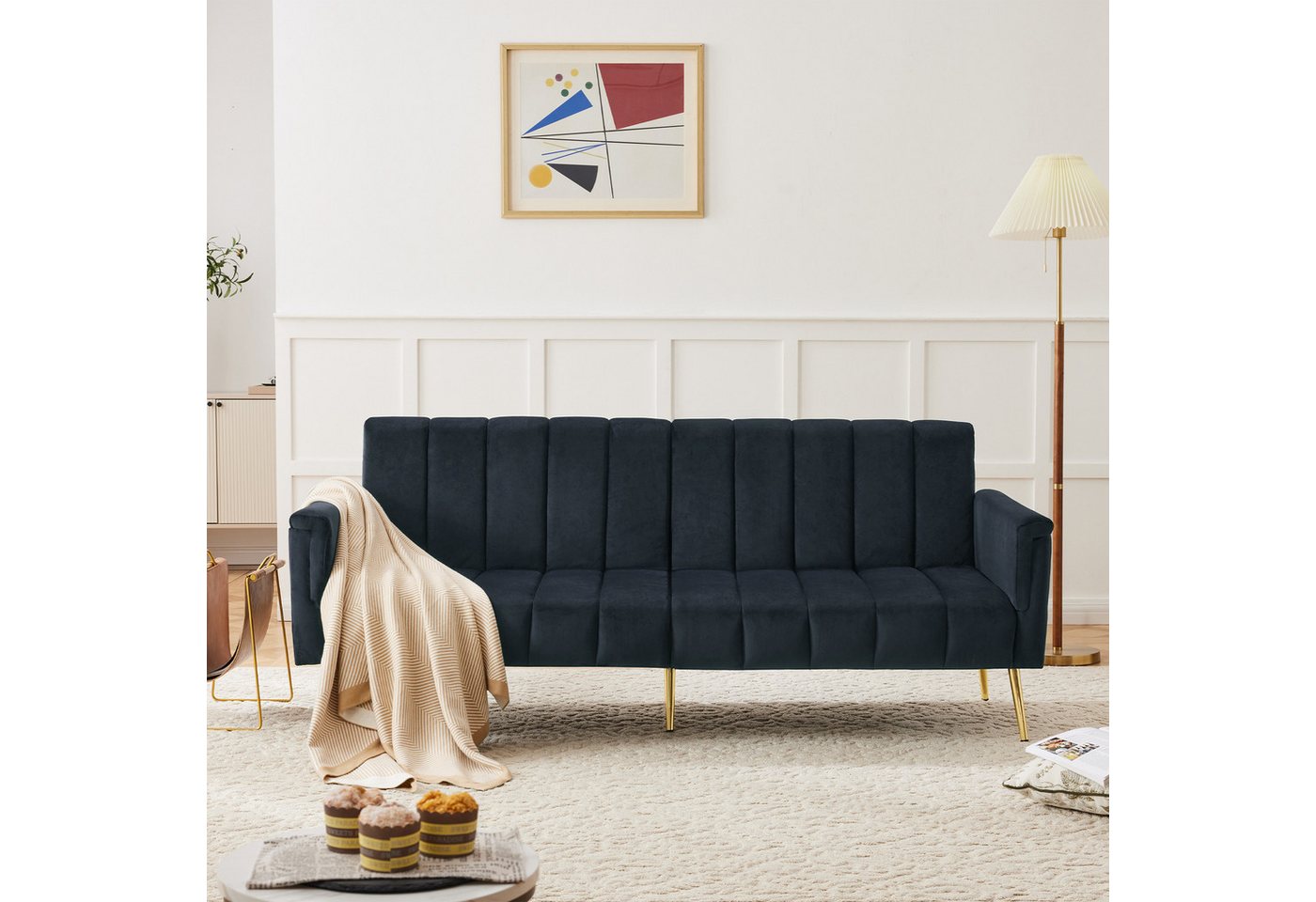 i@home Schlafsofa klappbares Sofa, Polstersofa, Schlafsofa mit Hilfsfüßen, mit Schlaffunktion, weiß/grau/schwarz i@home Schlafsofa klappbares Sofa, Polstersofa, Schlafsofa mit Hilfsfüßen, mit Schlaffunktion, weiß/grau/schwarz von i@home