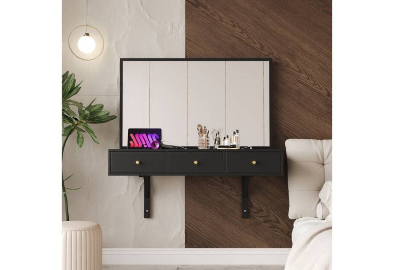 i@home Schminktisch mit Spiegel Hängend, 100x105x45 cm, Schwarz i@home Schminktisch mit Spiegel Hängend, 100x105x45 cm, Schwarz von i@home