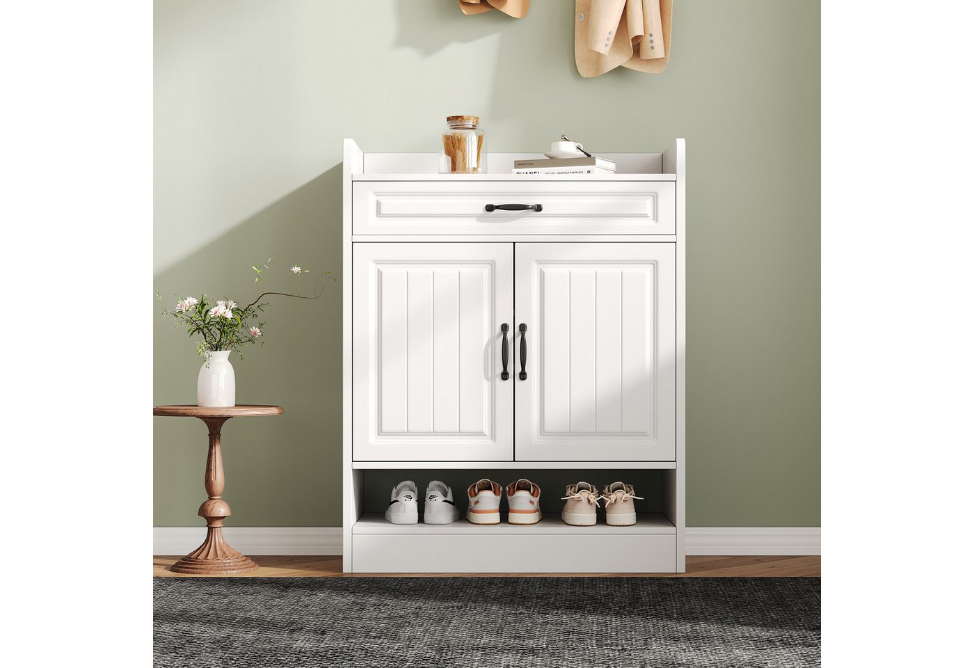 i@home Schuhschrank weiß, B75/D36/H95,5cm mit verstellbaren Regalen, mit 2 Türen und 1 Schublade i@home Schuhschrank weiß, B75/D36/H95,5cm mit verstellbaren Regalen, mit 2 Türen und 1 Schublade von i@home