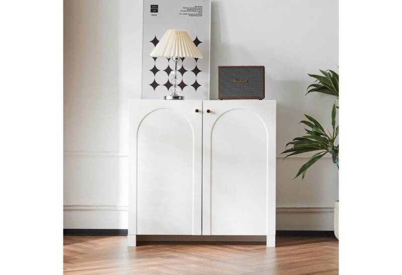 i@home Sideboard Sideboard,Kommode,Schrank 2 Türen,Highboard,Standschrank,Creme-Weiß von i@home