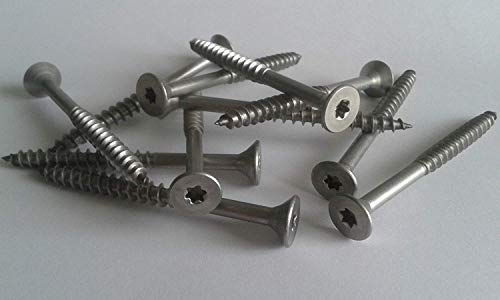 Edelstahl Spanplattenschrauben aus A2 V2A VA Teilgewinde mit Torx TX Senkkopf Schrauben Holzschrauben Edelstahlschrauben Universalschrauben (100, 4,5 x 60 mm) von i-mex