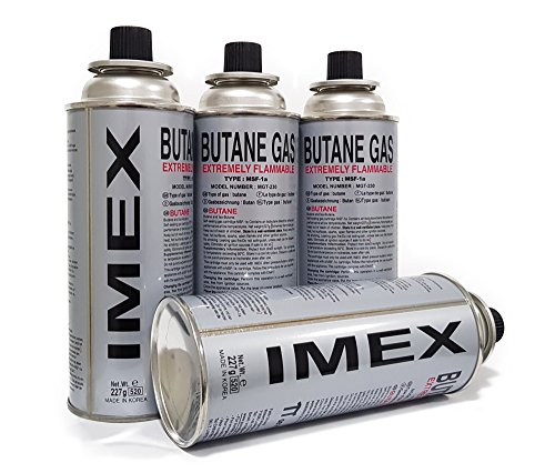 IMEX Gaskartuschen für Gaskocher, Butan Gas, MSF-1a, 227g (16 Stück) von IMEX