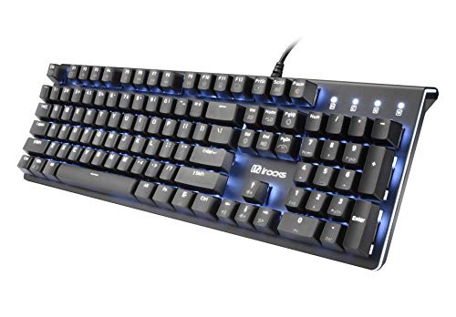 irocks K75M Beleuchtete Mechanische Tastatur, 104 Tasten, mit Cherry MX Schaltern, PBT Tastenkappen, hintergrundbeleuchtetes LEDLicht und ShortcutTasten Programmierbares Licht & Makro Recorder von i-rocks