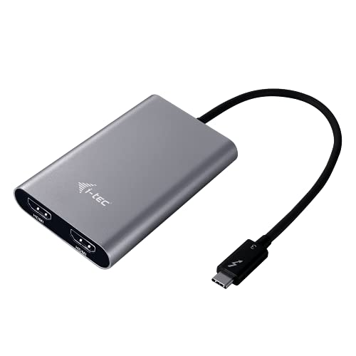 i-tec Thunderbolt 3 Dual HDMI Video Adapter (für Thunderbolt 3 MacOS und Windows Notebooks und Tablets, unterstützt 2X 4K 60Hz Monitor/TV) von i-tec