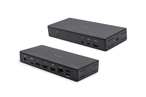 i-tec USB-C Dockingstation 3x4K mit 85W Stromversorgung - 2X DisplayPort 1x HDMI 1x GLAN 3X USB 3.1 1x USB-C 1x Audio/Mik für Windows MacOS, Thunderbolt 3 Kompatibel von i-tec