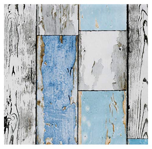 i.stHOME Klebefolie Möbelfolie selbstklebend altes Holz Muster Scrapwood Blue - Dekorfolie für Möbel in Holzoptik 45 x 200 cm - Selbstklebefolie Holzdekor Vintage Retro von i.stHOME