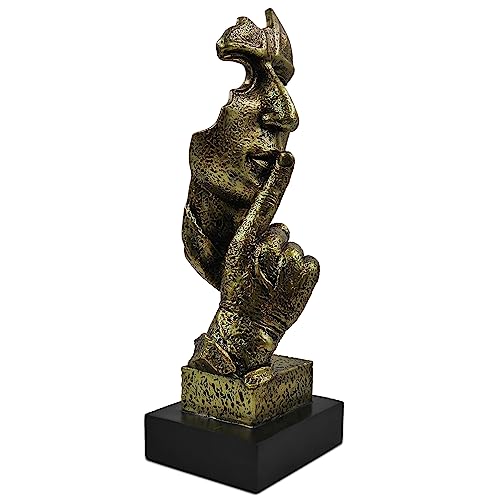 IAMOY Keep Silent Statue Gesicht Figuren Handwerk Kunstwerk Moderne Abstrakte Denker Skulpturen Home Office Regal Dekoration von iAmoy