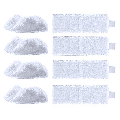 iAmoy Ersatz Mikrofaser Wischpads Tuchset Kompatibel mit Kärcher EasyFix SC2,SC3,SC4,SC5 Dampfreiniger,4 Breitboden Tuch + 4 Handdüse von iAmoy