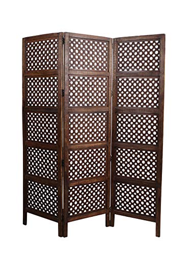 iAnanas Handgeschnitzter Paravent aus Massivem Mangoholz & MDF – 3-teiliges Faltbares Design mit Dekorativen Mustern, Einfach zu Montieren, Sichtschutz für Garten, Terrasse oder Balkon, 180 x 150 cm iAnanas Handgeschnitzter Paravent aus Massivem Mangoholz & MDF – 3-teiliges Faltbares Design mit Dekorativen Mustern, Einfach zu Montieren, Sichtschutz für Garten, Terrasse oder Balkon, 180 x 150 cm von iAnanas