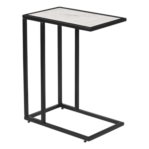 iAnanas Tisch mit weißer Marmorplatte geometrischer Basis mit schwarzem Metallrahmen für Moderne Innenräume Robuste und langlebige Konstruktion ideal einsetzbar für Esszimmer, Wohnzimmer oder Büro von iAnanas