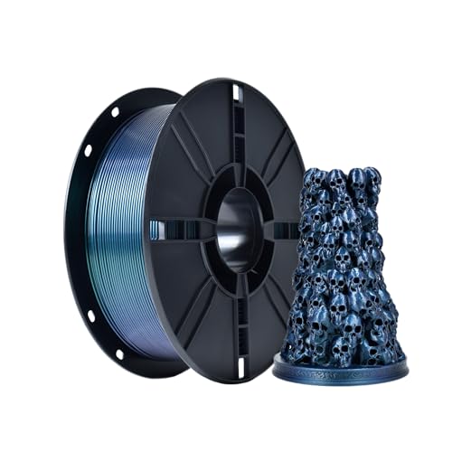 iBOSS PLA 3D-Drucker-Filament mit Farbwechsel, 1,75 mm, PLA-Filament Chamäleon 1,75 mit Glitzerpulver, 1 kg Spule (2,2 kg) für 3D-Drucker FDM (Chamäleon Grün + Violett) von iBOSS