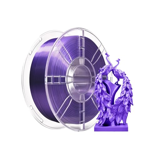 PLA Plus (PLA+) Shiny Silk 3D Printer Filament 1,75mm, Silk PLA+ Filament 1,75 Dimensional Accuracy +/- 0.02 mm, 1kg Spule(2,2 lbs) für FDM 3D Drucker (Silk Lila) von iBOSS