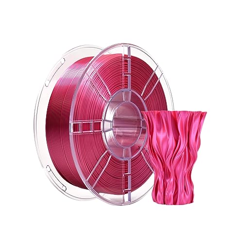 PLA Plus (PLA+) Shiny Silk 3D Printer Filament 1,75mm, Silk PLA+ Filament 1,75 Dimensional Accuracy +/- 0.02 mm, 1kg Spule(2,2 lbs) für FDM 3D Drucker (Silk Rosenrot) von iBOSS