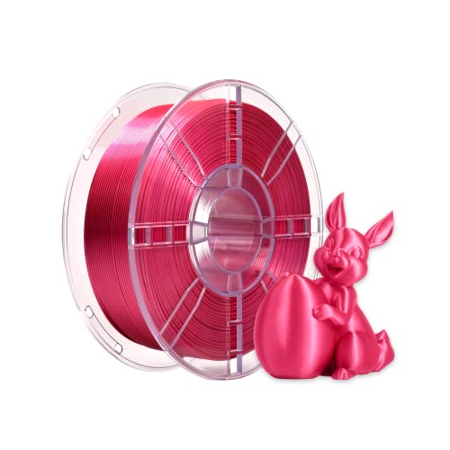 iBOSS PLA Plus (PLA+) 1.75mm Glänzend Seide 3D Drucker Filament, Maßgenauigkeit +/- 0.02mm, 1kg Spule (2.2lbs) 3D Printer Filament für 3D Drucker Silk Rose Rot von iBOSS