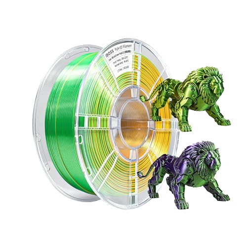 iBOSS Dreifarbige Seide PLA Plus Shiny Seide 3D Printer Filament 1,75 mm Seide PLA + 1,75 Dimension Accuracy +/- 0,02 mm, 1 kg Spule für FDM 3D-Drucker (Seide Gold Grün Violett 02) von iBOSS