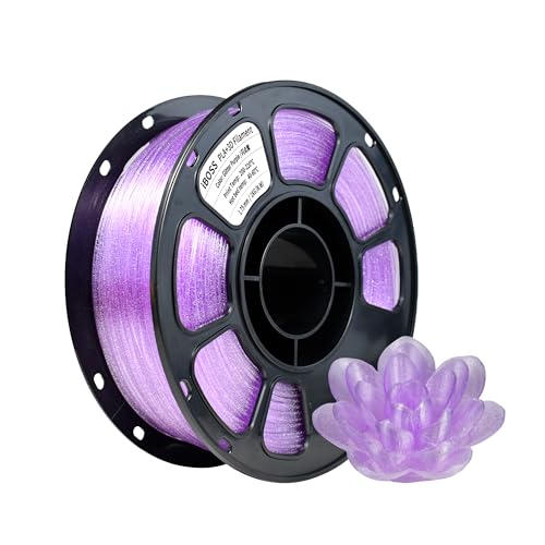 iBOSS Flash lila PLA PLUS Filament, transparent, 3D-Drucker Dünnschichtmaterial, PLA + Filament 1,75 mm Maßgenauigkeit +/- 0,02 mm, geeignet für die meisten FDM 3D-Drucker (Flammpunkt lila) von iBOSS