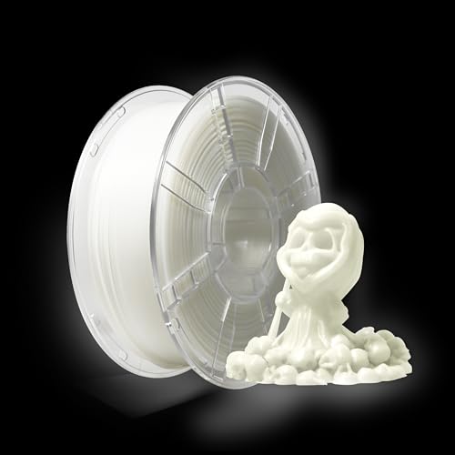 iBOSS Leuchtet PLA+ Filament 1,75 mm,Glow In The Dark, Maßgenauigkeit: ±0,02 mm, 3D-Druck-Filament 1 kg(2.2lb) 1 Spule, Luminescent PLA Plus Filament, Passen die meisten FDM Drucker, Luminous Weiß von iBOSS