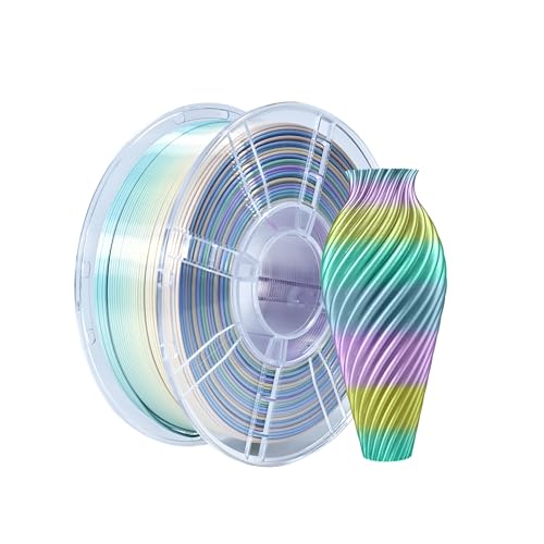 iBOSS Mehrfarbiges PLA+ Filament 1,75 mm, PLA Plus Matte Oberfläche Regenbogen 3D-Drucker Filament 1 kg (2,2 lbs), Farbwechsel PLA Pro 3D-Druck-Filament, Matter Regenbogen von iBOSS