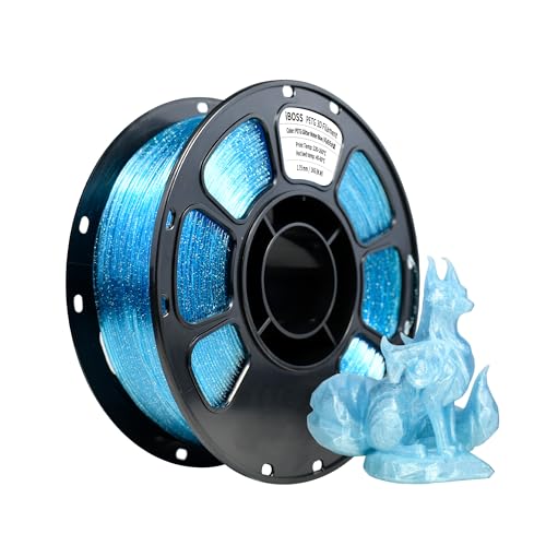 iBOSS PETG Blitzpunkt Wasserblau, transparentes helles 3D-Druckerfilament, 1,75 mm Maßgenauigkeit +/-0,02 mm, geeignet für die meisten 3D-Drucker (PETG Flash Point Wasser blau) von iBOSS