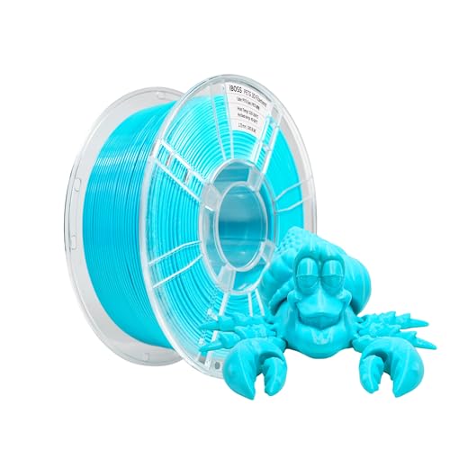 iBOSS PETG Filament 1,75 mm, stärkeres robustes PETG-3D-Druckerfilament, 1 kg Spule, Maßhaltigkeit +/- 0,02 mm, 3D-Drucker 3D-Druckfilament, (PETG Cyan) von iBOSS